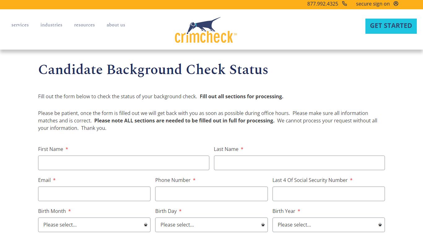 Candidate Background Check Status | Crimcheck